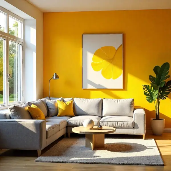 yellow color living room painting ideas